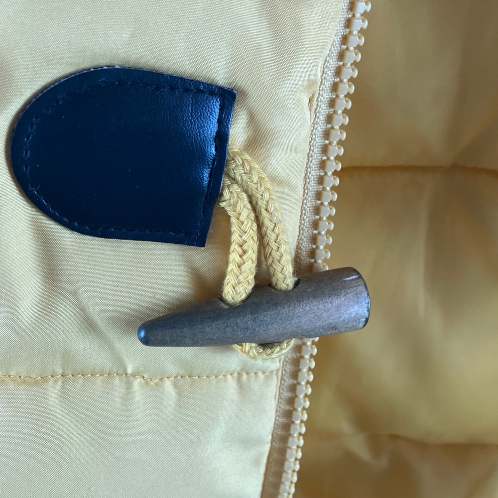 RH RuffHewn Size XL Toggle & Full Zip Closure Vest Yellow Plaid Fleece Collar - Picture 4 of 11
